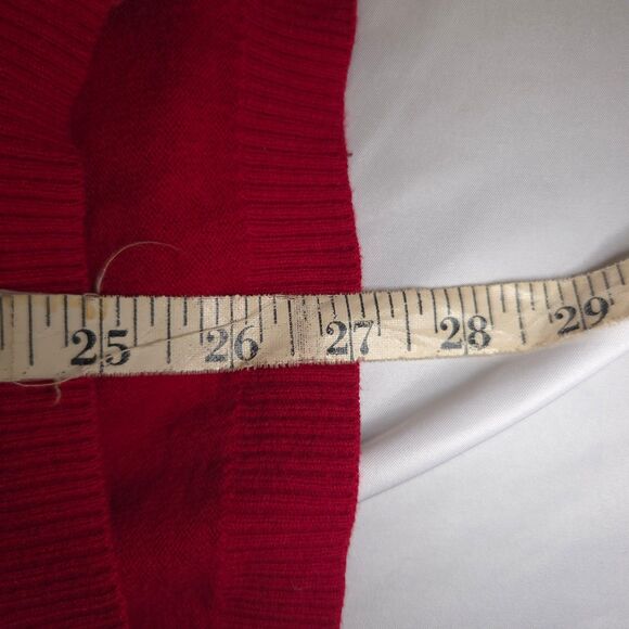 Talbots Womens Medium Red V-Neck Pullover Long Sleeve Sweater - Picture 7 of 7